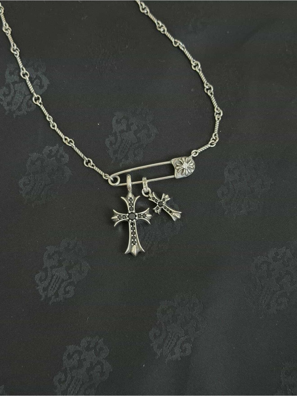 Sterling Silver Cross Pendant Necklace - Silver